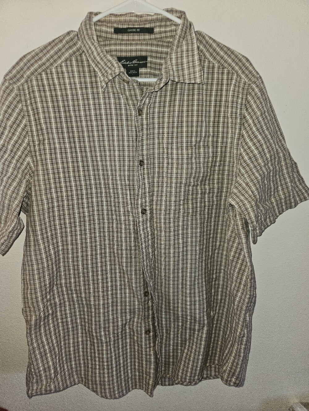 Eddie Bauer Mens Short Sleeve Button Up Shirt Size L